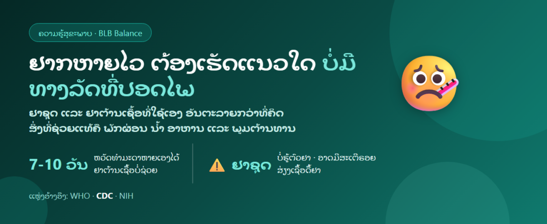 ຢາກຫາຍປ່ວຍໄວ ຕ້ອງເຮັດແນວໃດ? ຢາຊຸດອັນຕະລາຍ ແລະ ວິທີຟື້ນຕົວທີ່ປອດໄພ