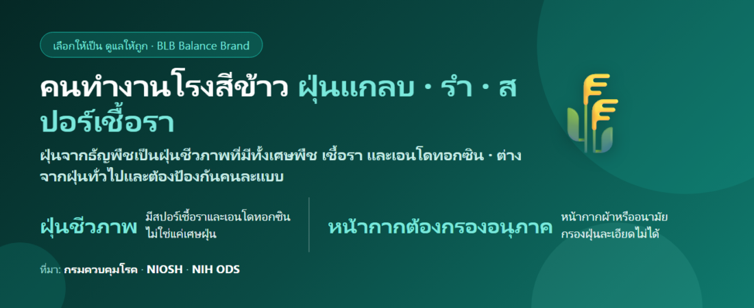 คนทำงานโรงสีข้าว อยู่กับฝุ่นแกลบทั้งวัน ไอ แน่นจมูก กินอะไรดี? ดูแลปอดอย่างเข้าใจ