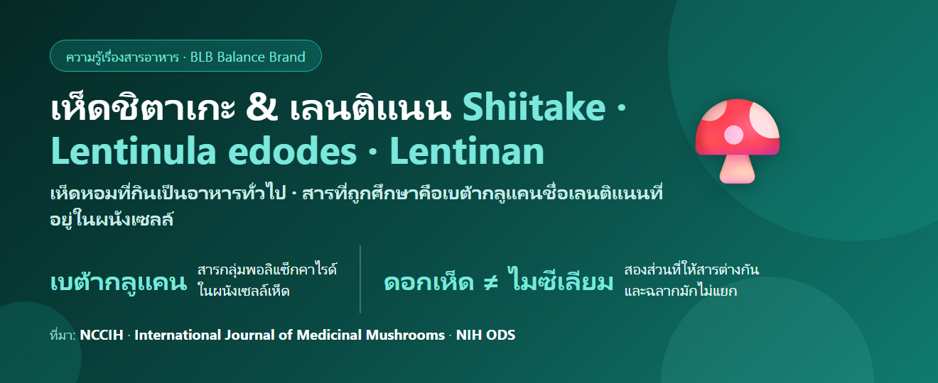 เห็ดชิตาเกะ (Shiitake) และเลนติแนนคืออะไร? เบต้ากลูแคนจากเห็ดหอมที่ต้องอ่านให้ครบ