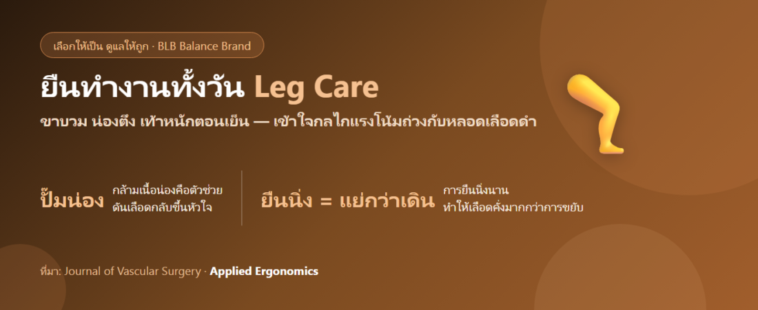 ยืนทำงานทั้งวัน ขาบวม ปวดน่องตอนเย็น กินอะไรดี? ดูแลการไหลเวียนของขาอย่างเข้าใจ