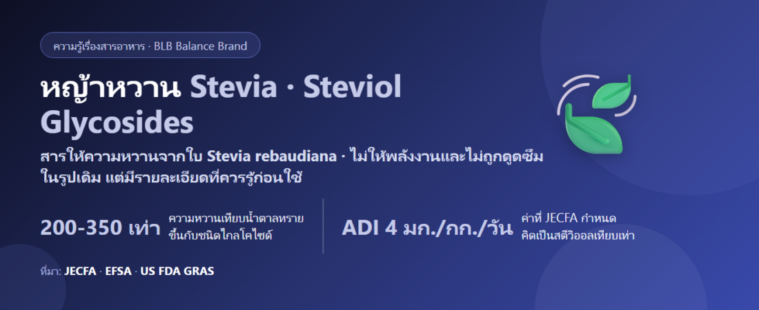 หญ้าหวาน (Stevia) คืออะไร? สารให้ความหวานจากใบไม้กับคำถามที่คนกลัวน้ำตาลถามบ่อยที่สุด