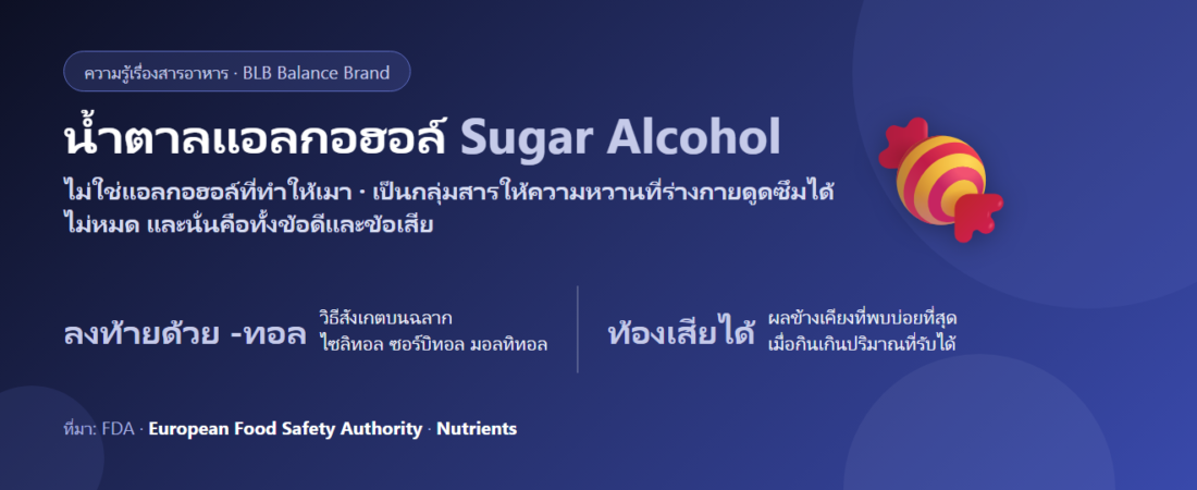 น้ำตาลแอลกอฮอล์ (Sugar Alcohol) คืออะไร? ไซลิทอล มอลทิทอล ซอร์บิทอล ต่างกันอย่างไร
