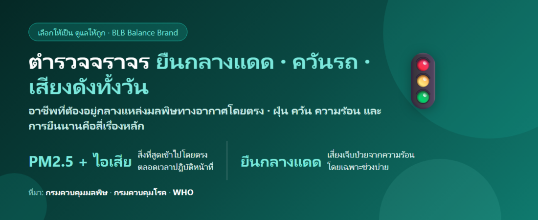 ตำรวจจราจร ยืนกลางแดด สูดควันรถทั้งวัน กินอะไรดี? ดูแลทางเดินหายใจและภูมิคุ้มกัน