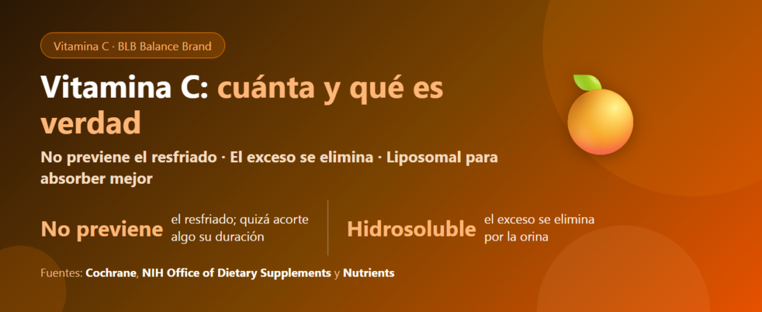 ¿Cuánta vitamina C es suficiente? ¿Previene realmente los resfriados y en qué se diferencia la Liposomal?