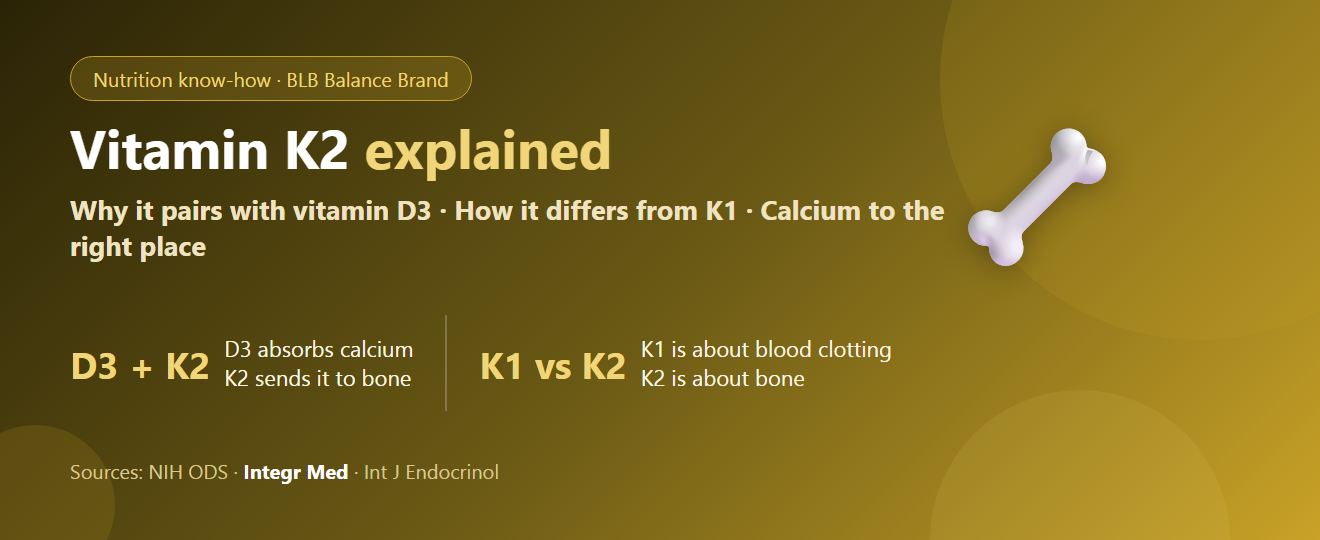 Vitamin K2 Explained: Why It Pairs With Vitamin D3 and How It Differs From K1