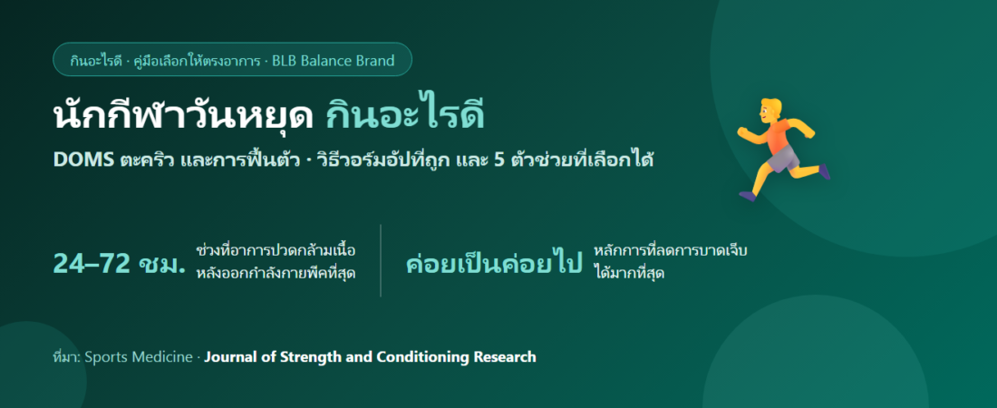 ออกกำลังกายหนักเฉพาะวันหยุด ปวดเมื่อยเป็นตะคริว กินอะไรดี? ดูแลกล้ามเนื้อแบบนักกีฬาวันหยุด