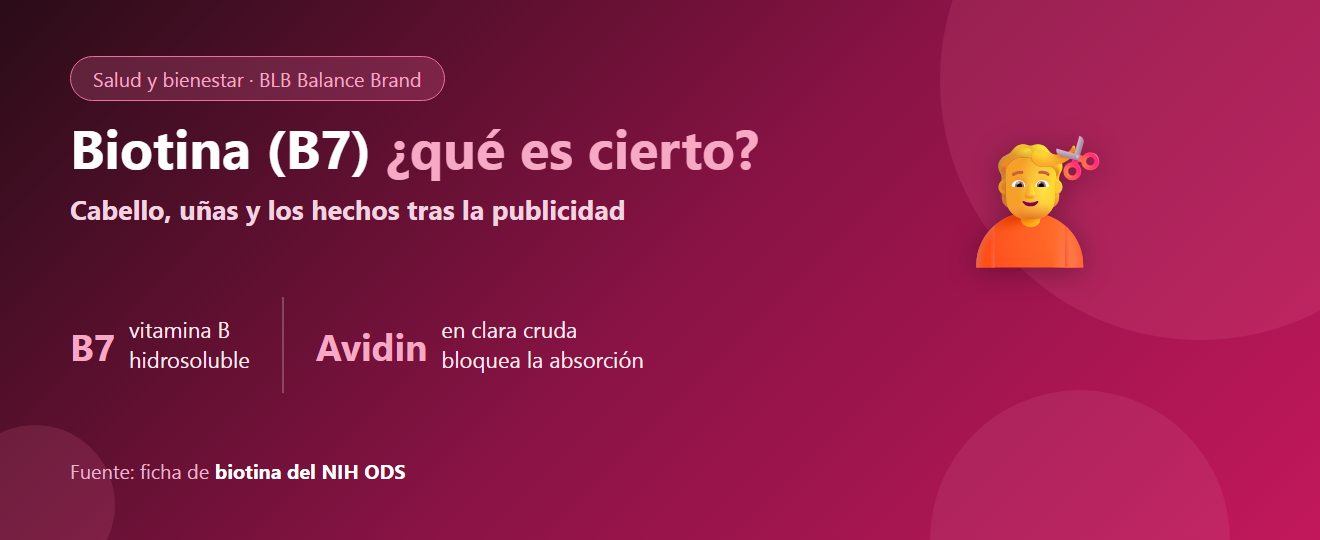 ¿Qué es la biotina (B7)? Cabello, uñas, piel y lo que debes saber antes de tomarla