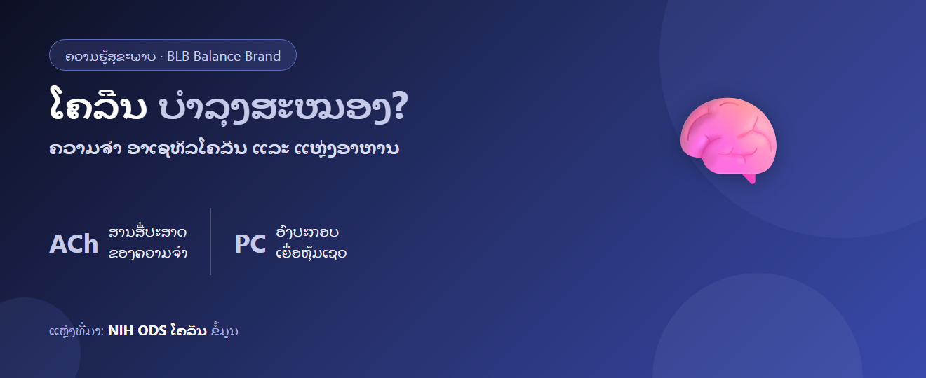 ໂຄລີນ (Choline) ແມ່ນຫຍັງ? ສານຕັ້ງຕົ້ນຄວາມຈຳ ບຳລຸງສະໝອງແທ້ບໍ ແລະ ໄດ້ຈາກໃສ