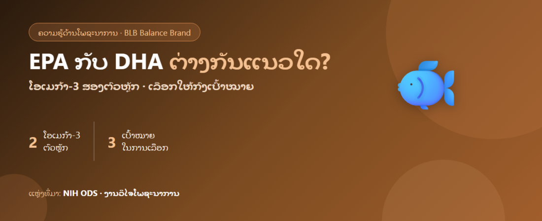 EPA ກັບ DHA ຕ່າງກັນແນວໃດ? ໂອເມກ້າ-3 ສອງຕົວຫຼັກ ແລະ ເລືອກແນວໃດໃຫ້ກົງເປົ້າໝາຍ