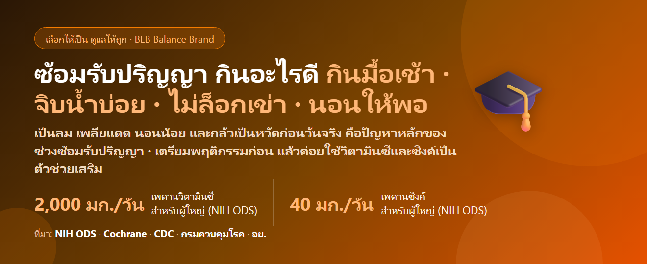 ซ้อมรับปริญญา ยืนตากแดดหลายวัน ตื่นตีสี่ กลัวป่วยก่อนวันจริง กินอะไรดี? เตรียมร่างกายบัณฑิตและครอบครัว