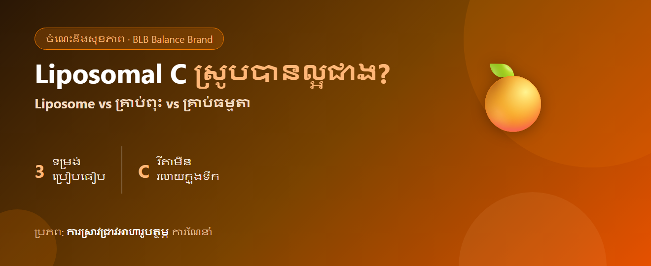 វីតាមីន C បែប Liposomal ស្រូបយកបានល្អជាងមែនទេ? ប្រៀបធៀបជាមួយទម្រង់ធម្មតា