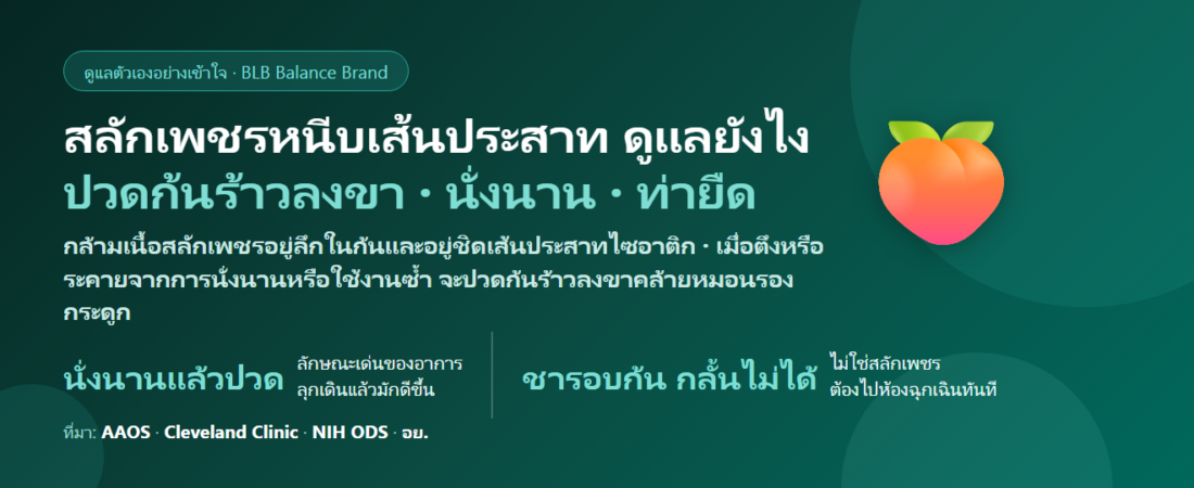 กล้ามเนื้อสลักเพชรหนีบเส้นประสาท (Piriformis Syndrome) ปวดก้นร้าวลงขา ดูแลตัวเองยังไง? อาการ ต่างจากหมอนรองกระดูกอย่างไร ท่ายืด และเมื่อไรต้องพบแพทย์