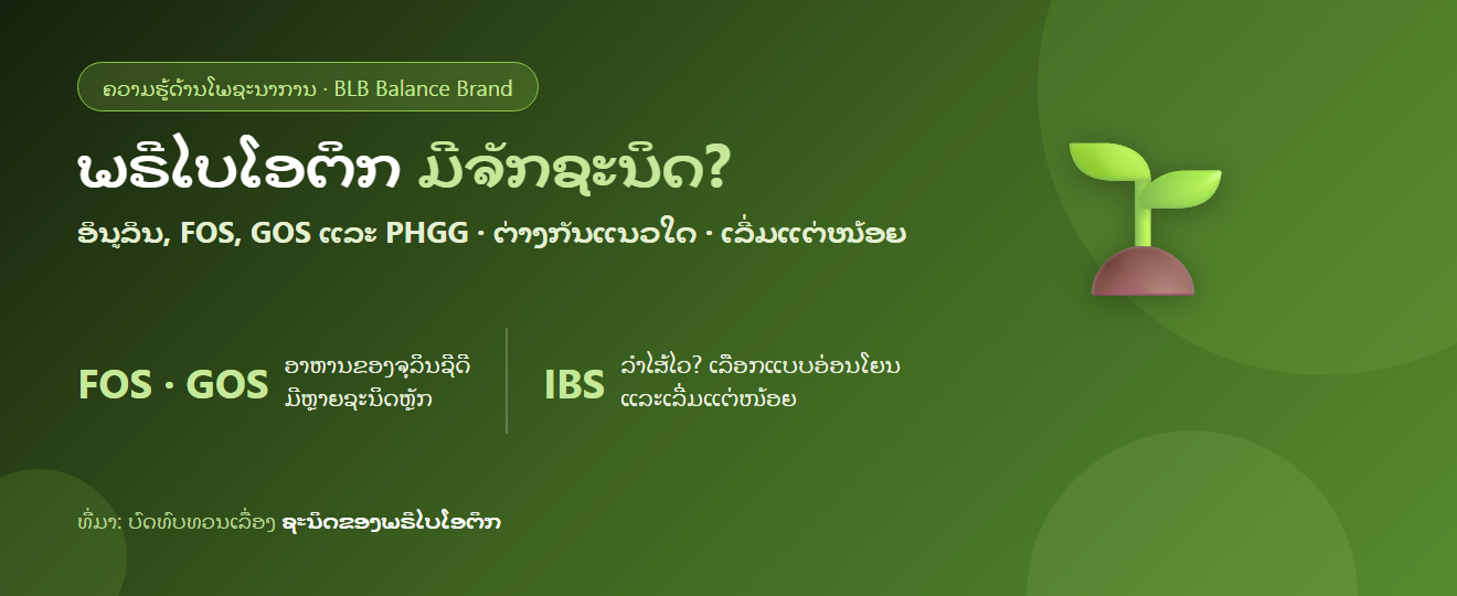 ພຣີໄບໂອຕິກມີຈັກຊະນິດ? ອິນູລິນ FOS GOS ແລະອື່ນໆ ຕ່າງກັນແນວໃດ
