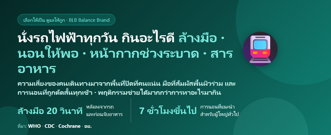 นั่งรถไฟฟ้า รถเมล์ทุกวัน คนแน่น ติดหวัดง่าย กินอะไรดี? ดูแลภูมิของคนเดินทางด้วยขนส่งสาธารณะ