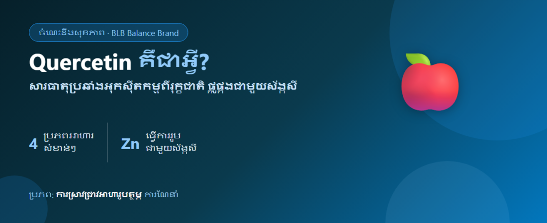 Quercetin គឺជាអ្វី? សារធាតុប្រឆាំងអុកស៊ីតកម្មក្នុងរុក្ខជាតិ និងធ្វើការរួមជាមួយស័ង្កសីយ៉ាងដូចម្តេច