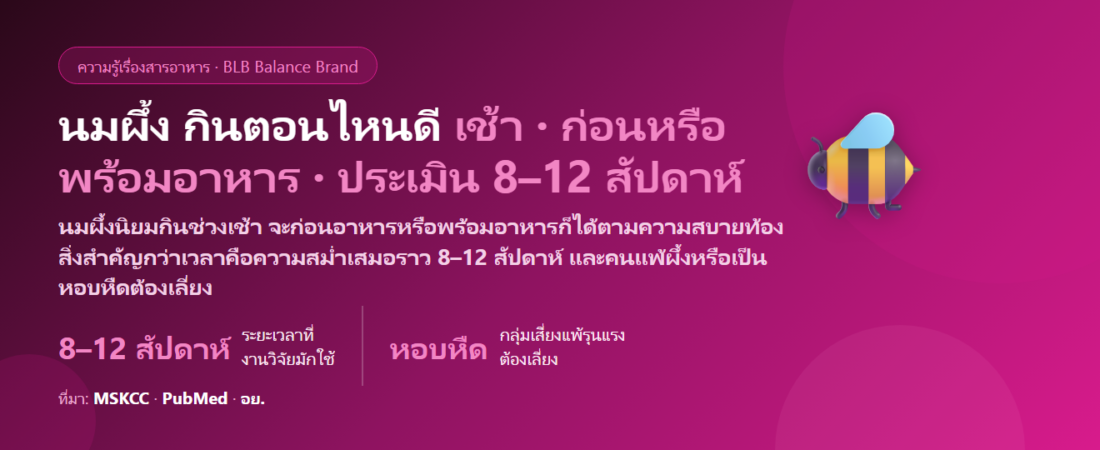 นมผึ้ง (Royal Jelly) กินตอนไหนดี? เช้าตอนท้องว่างหรือหลังอาหาร กินกี่สัปดาห์ถึงประเมิน กินทุกวันได้ไหม และคนแพ้ผึ้ง–หอบหืดต้องระวังอะไร