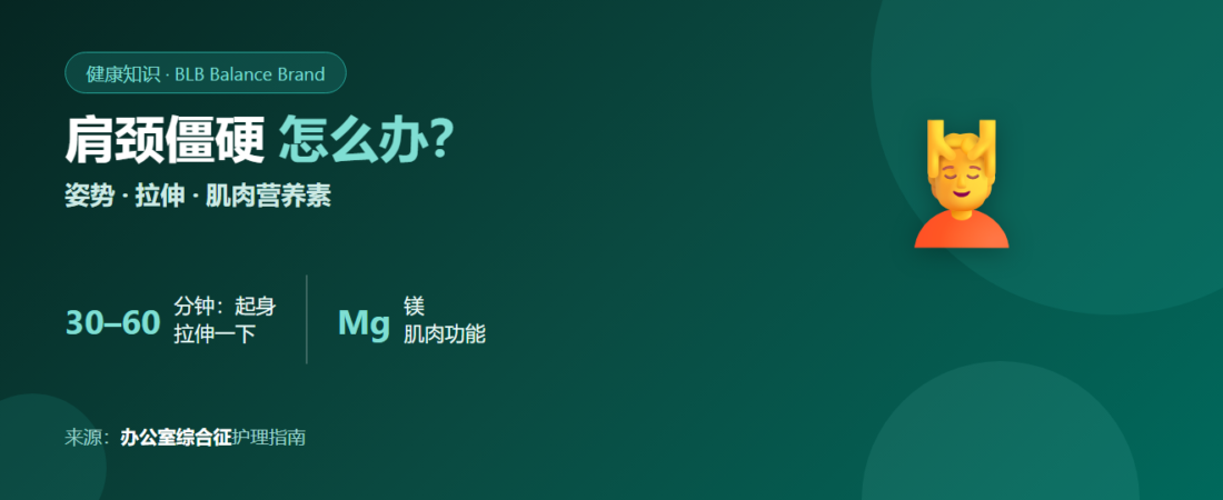 办公室综合征肩颈酸痛僵硬，吃什么好？由内而外呵护肌肉
