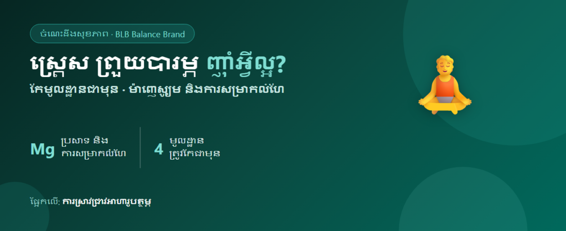 ស្ត្រេស ព្រួយបារម្ភ គិតច្រើន ញ៉ាំអ្វីល្អ? ម៉ាញេស្យូម និងការសម្រាកលំហែ