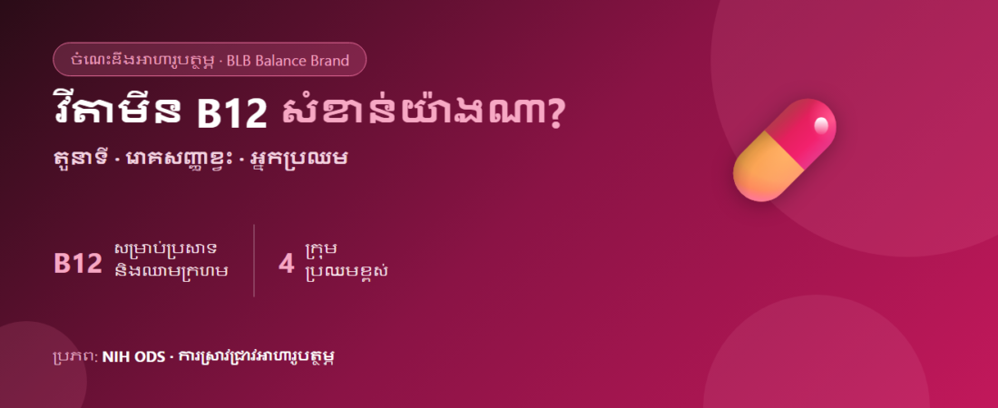 វីតាមីន B12 ជាអ្វី? សំខាន់យ៉ាងណា រោគសញ្ញាខ្វះ និងនរណាខ្លះប្រឈមនឹងការខ្វះ (ផ្អែកលើការស្រាវជ្រាវ)