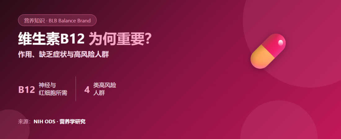 维生素B12是什么？为什么重要、缺乏症状及哪些人容易缺乏（基于研究）